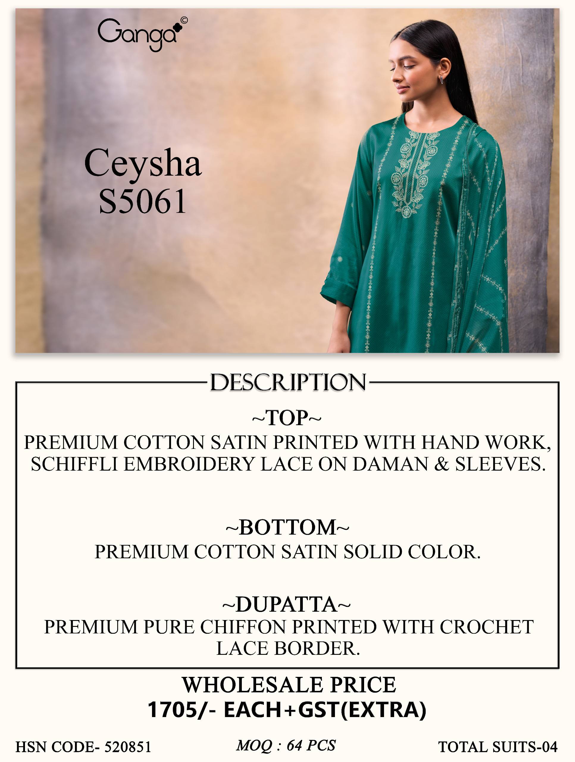 CEYSHA 5061 Series BY GANGAFASHION Stylish Beautiful Colourful COTTON SATIN Dresses At Wholesale Price
